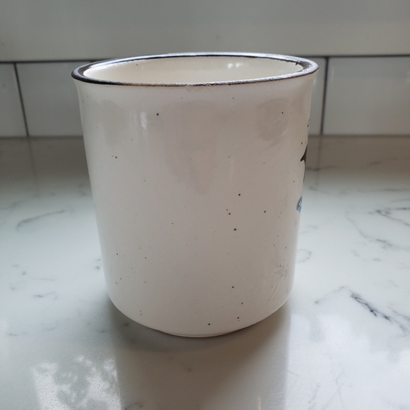 Vintage stoneware Canada loon sunset scenery mug tan brown speckled hand… - Picture 5 of 10